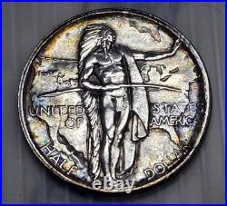 1926-S Oregon Trail Commemorative Silver Half Dollar - Awesome Rim Toner