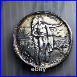1926-S Oregon Trail Commemorative Silver Half Dollar - Awesome Rim Toner