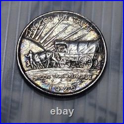 1926-S Oregon Trail Commemorative Silver Half Dollar - Awesome Rim Toner
