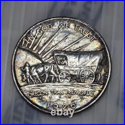 1926-S Oregon Trail Commemorative Silver Half Dollar - Awesome Rim Toner