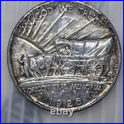 1926-S Oregon Trail Commemorative Silver Half Dollar - Awesome Rim Toner