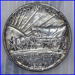 1926-S Oregon Trail Commemorative Silver Half Dollar - Awesome Rim Toner