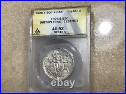 1926-S Oregon Trail Silver Commemorative Retired Dealer, Old Stock ANACS AU