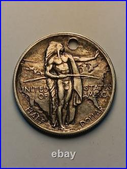 1926 S US Oregon Trail Memorial Commemorative Silver Half Dollar (Holed)