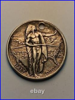 1926 S US Oregon Trail Memorial Commemorative Silver Half Dollar (Holed)