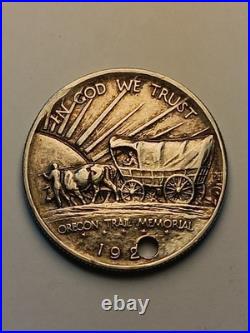 1926 S US Oregon Trail Memorial Commemorative Silver Half Dollar (Holed)