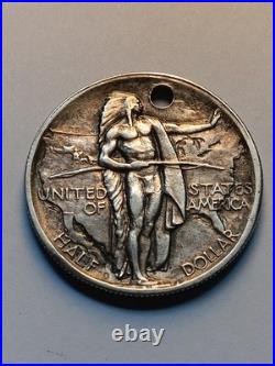 1926 S US Oregon Trail Memorial Commemorative Silver Half Dollar (Holed)
