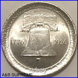 1926 Sesquicentennial Commemorative Half Dollar Gem Bu Unc. 90% Silver
