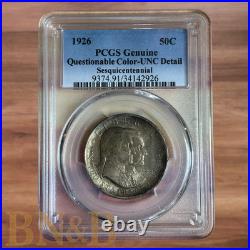 1926 Sesquicentennial Commerative Silver Half Dollar Unc Details Toned