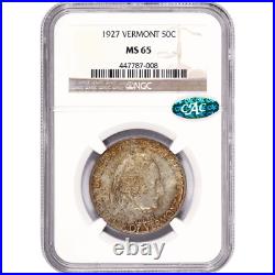 1927 Vermont Commemorative Half Dollar 50c, NGC MS 65 CAC Nice and Lustrous