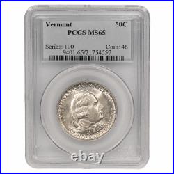 1927 Vermont Commemorative Half Dollar 50c PCGS MS 65