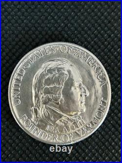 1927 Vermont Commemorative Half Dollar Uncirculated Coin Luster Gem UNC
