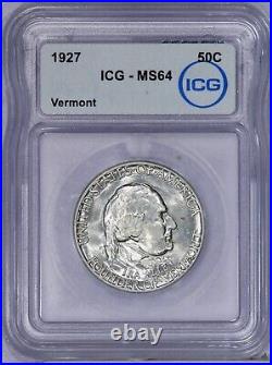 1927 Vermont Half Dollar 50C ICG MS64