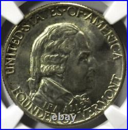 1927 Vermont Silver Commemorative Half Dollar NGC MS-64