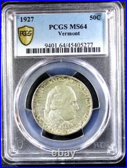 1927 Vermont Silver Commemorative Half Dollar PCGS MS-64 Mint State 64