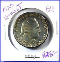 1927 Vermont Silver Commemorative Half Dollar Ungraded Original BU 1927 Vermont Silver Commemorative Half Dollar Ungraded Original BU