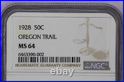 1928 Oregon Trail Commemorative Half Dollar 50c NGC MS64