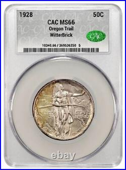 1928 Oregon Trail Silver Half Dollar MS66 CAC WitterBrick Silver, Toned