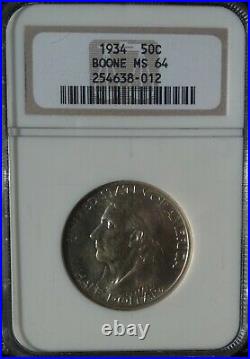 1934 50c Boone Commemorative Half Dollar Ngc Ms 64