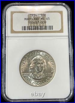 1934 50c Maryland Commemorative Half Dollar PCGS MS65-Exceptional! -(bin43161V) 1934 50c Maryland Commemorative Half Dollar PCGS MS65-Exceptional! -(bin43161V)