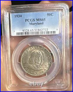 1934 Maryland Silver Half Dollar Commemorative Coin PCGS MS65 Gorgeous Warm Tone