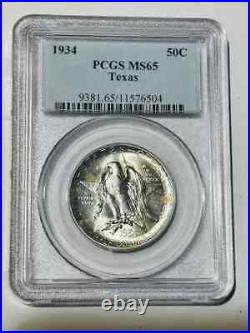 1934 P Classic Commemorative Texas PCGS MS-65 Texas-toned spotted