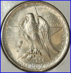 1934 P Texas Commemorative Half Dollar, Mint State 63