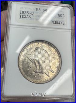 1934 Texas Commemorative Half Dollar MS64 Old ANA Holder 1934 Texas Commemorative Half Dollar MS64 Old ANA Holder