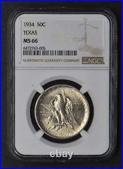 1934 Texas Commemorative Silver Half Dollar MS 66 NGC 50C COINGIANTS