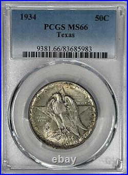 1934 Texas Commemorative Silver Half Dollar MS66 PCGS Certified