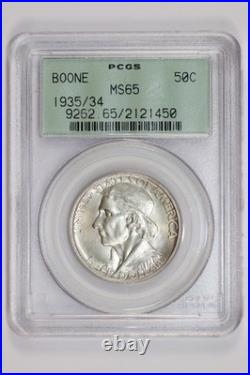 1935/34 Boone Commmemorative Half Dollar Pcgs Ms65 Ogh Pq