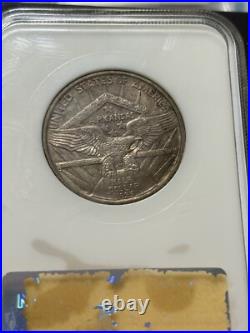 1935 Arkansas Commemorative Half Dollar In A Very Old NGC Fatty Holder, MS65