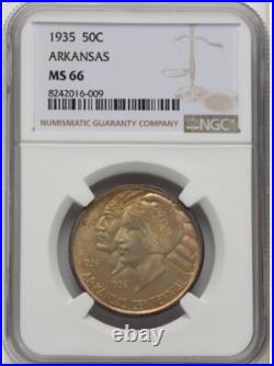 1935 Arkansas Silver Commemorative Half Dollar-MS66 NGC-Neat Looking Coin