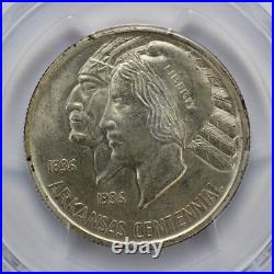 1935 Arkansas Silver Half Dollar PCGS Genuine Lacquer UNC Detail