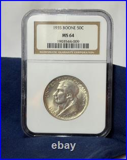1935 Boone 50C Coin NGC MS64 Commemorative Half Dollar