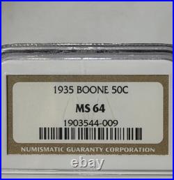 1935 Boone 50C Coin NGC MS64 Commemorative Half Dollar