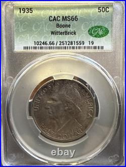 1935 Boone Half Dollar. Commemorative. In CAC Holder. MS 66