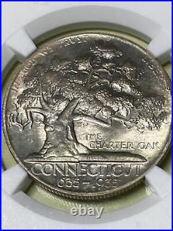 1935 CONNECTICUT CHARTER OAK Commemorative Silver Half Dollar Coin NGC MS65