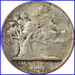 1935 Connecticut Commemorative Half Dollar AU About Uncirculated 90% Silver 50c