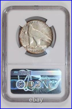 1935 Connecticut Commemorative Half Dollar Ngc Ms64 Rainbow Toning