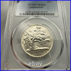 1935 Connecticut Commemorative Silver Half Dollar PCGS MS64 White