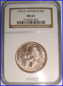 1935-D Arkansas Commemorative Silver Half Dollar NGC MS65