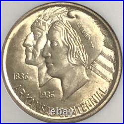 1935 D Arkansas Half 50c NGC MS66 RARE ONLY MINTED 5505? COLOR, STUNNING