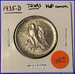 1935-D State Of Texas Silver Half Dollar BU UNCIRCULATED MS 1650