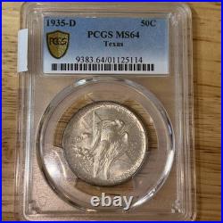 1935-D Texas Commemorative Silver Half Dollar PCGS MS64 Ring Toned Beauty