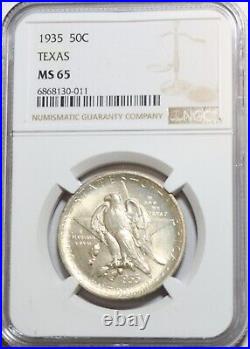 1935 MS65 Texas Half Dollar Silver Commemorative NGC Certified MINT STATE 65