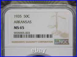 1935 P Commemorative ARKANSAS Silver Half Dollar 50c NGC MS65 GEM BU ECC&C