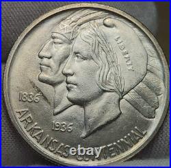1935 S Arkansas Commemorative Half Dollar, Low Mintage Of 5,506, Unc BU, CHARK7