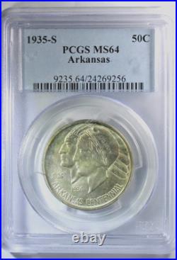 1935-S Arkansas Silver Commemorative Half Dollar -PCGS MS-64 Mint State 64