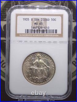 1935 S Commemorative SAN DIEGO Silver Half Dollar 50c NGC MS65 #010 BU ECC&C